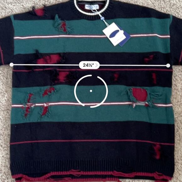 NWT AELFRIC EDEN GREEN BLACK MENS SWEATER SIZE M - Picture 8 of 11